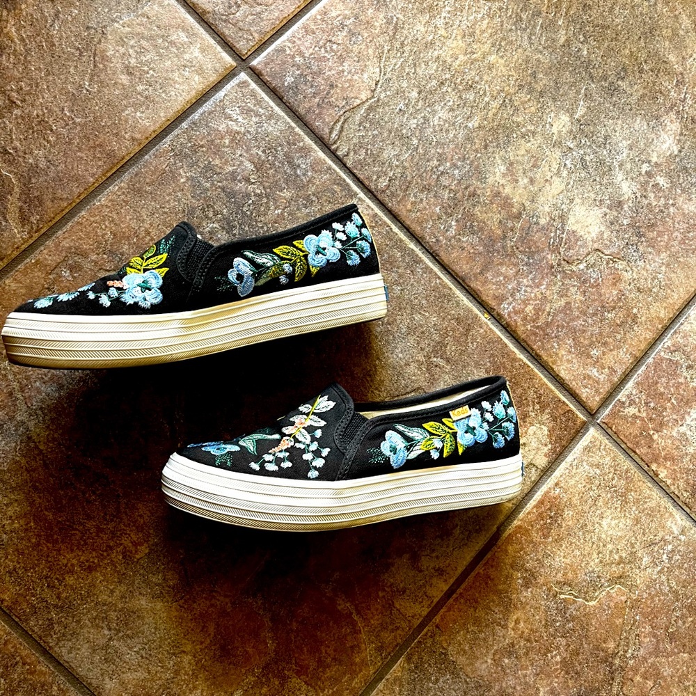 Keds x Rifle Paper Co Embroidered Slip On Sneakers